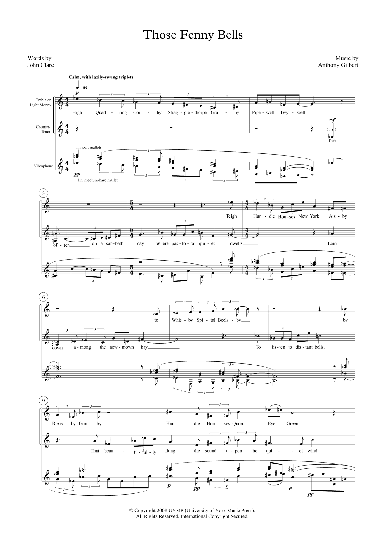 Produktbild zu: Those Fenny Bells (for mezzo-soprano, counter-tenor and vibraphone)