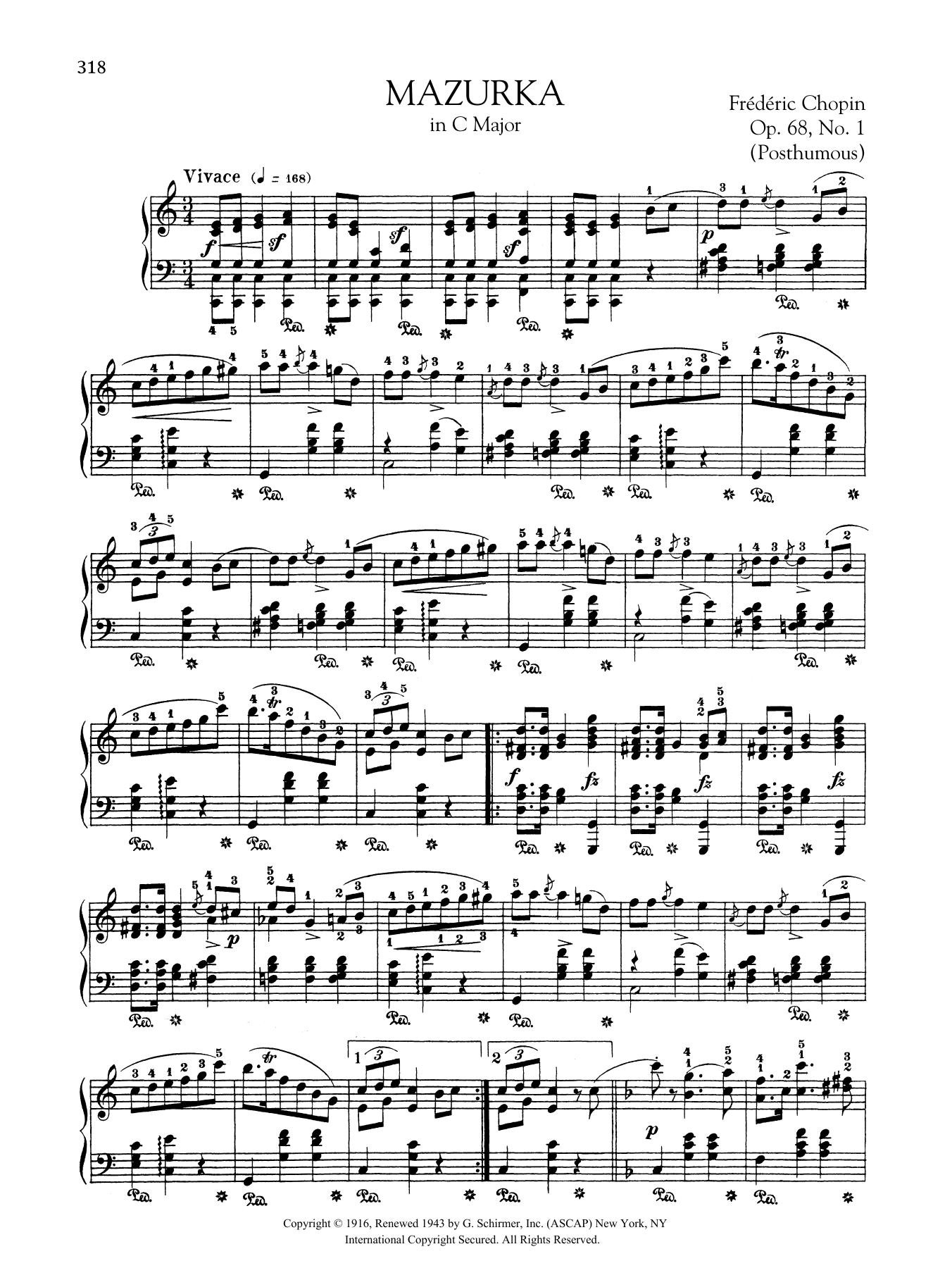 Product gallery: Page 1 of 1 Mazurka in C Major, Op. 68, No. 1 (Posthumous), Frédéric Chopin