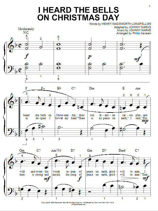 Product gallery: Page 1 of 1 I Heard The Bells On Christmas Day (arr. Phillip Keveren), Henry Wadsworth Longfellow