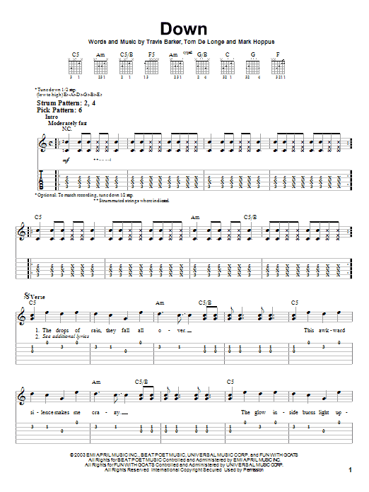 Product gallery: Page 1 of 1 Down, Blink-182