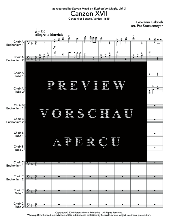 Produktgalerie: Seite 5 von 11 Canzon XVII, , (Tuba Ensemble EEEEEETTTTTT)