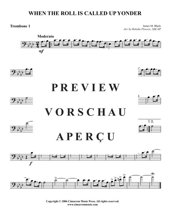 Product gallery: Page 5 of 7 When the Roll Is Called Up Yonder , , (Trombone Quartet)