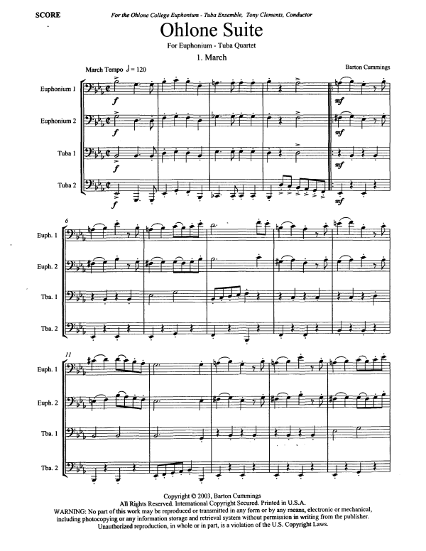 Produktgalerie: Seite 1 von 11 Ohlone Suite, , Tuba Quartett EETT
