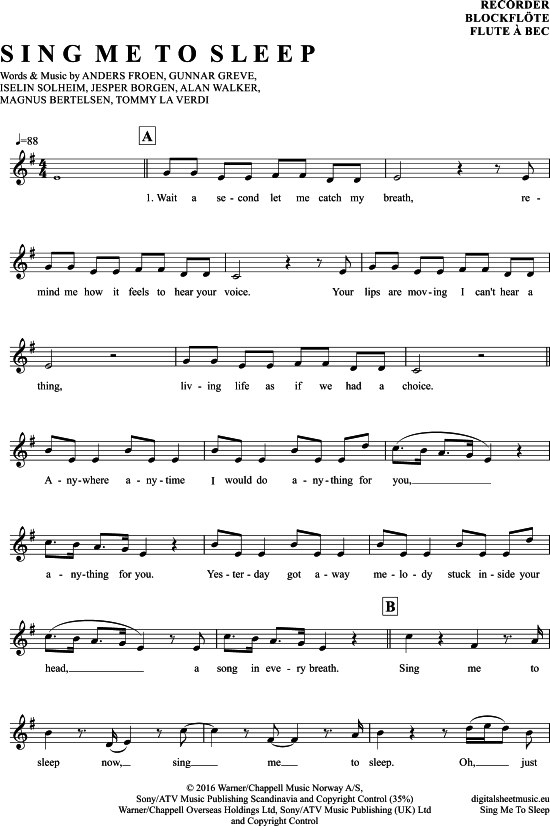 Product gallery: Page 1 of 4 Sing Me To Sleep , Walker, Alan, (recorder)