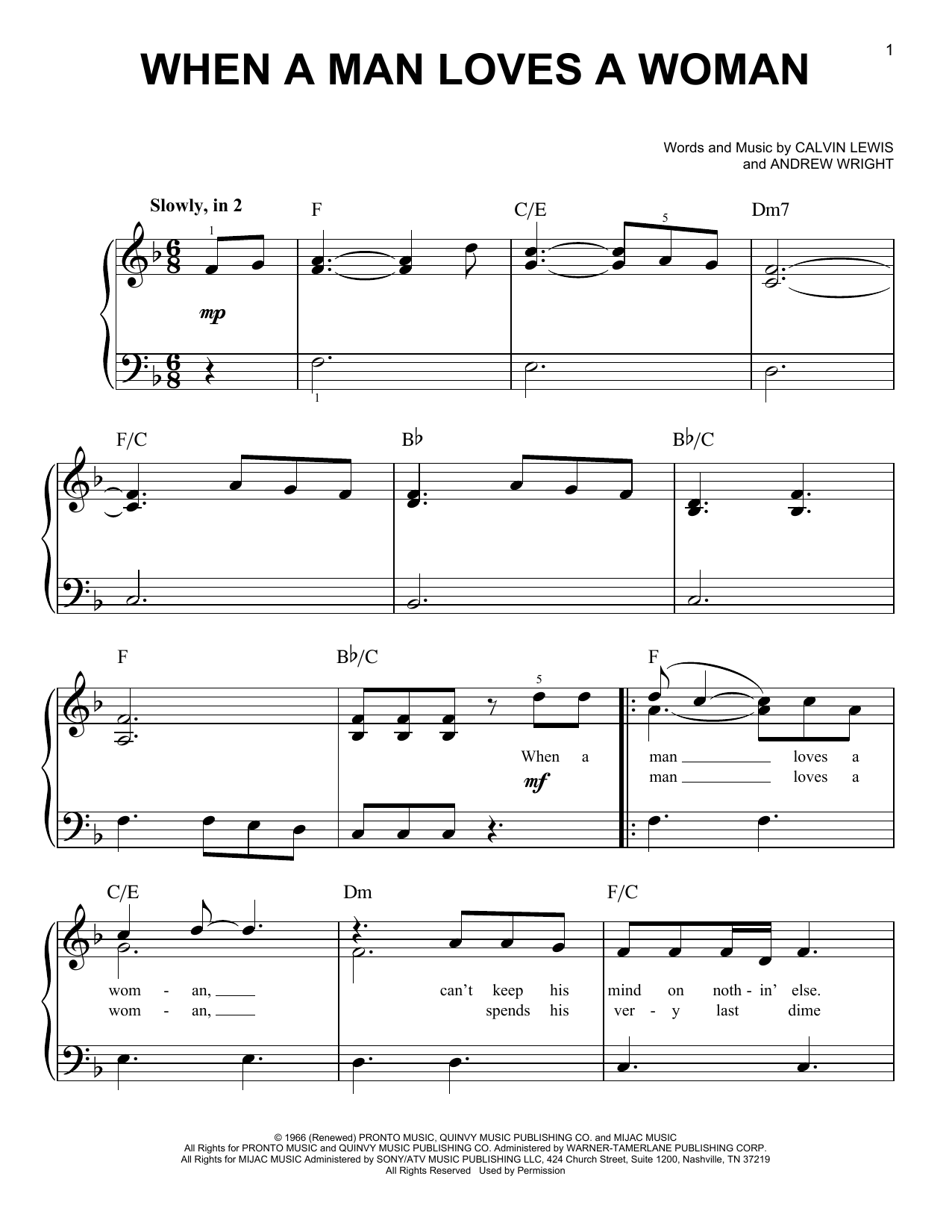 Produktgalerie: Seite 1 von 1 When A Man Loves A Woman, Percy Sledge, Klavier