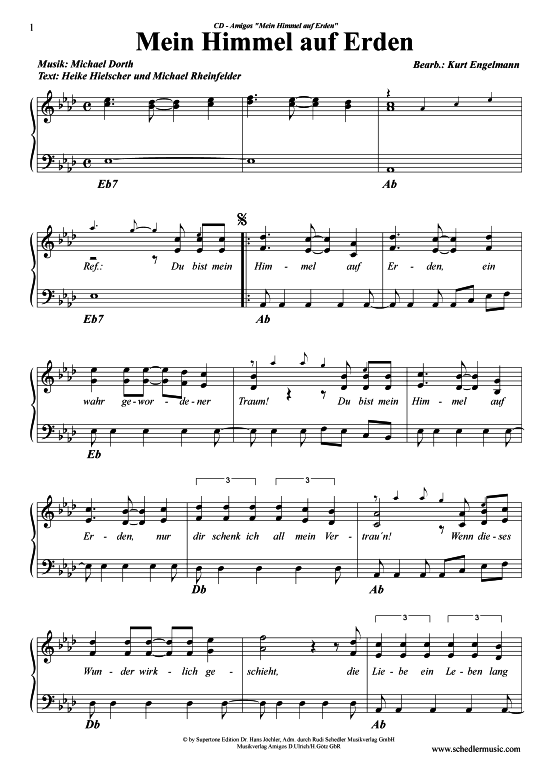 Produktgalerie: Seite 1 von 4 Mein Himmel auf Erden , Amigos, Klavier und Gesang