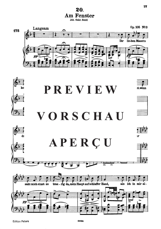 Product gallery: Page 2 of 4 Am Fenster D.878, , High Voice and Piano