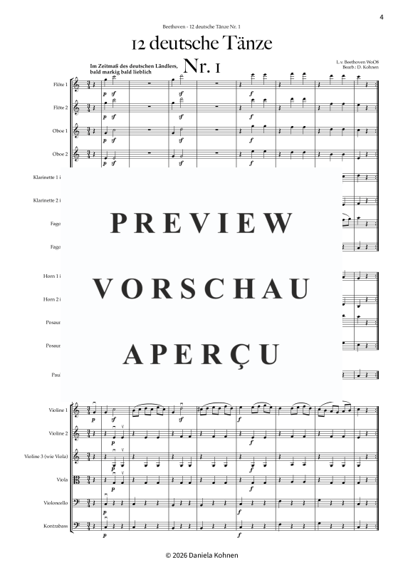 Produktgalerie: Seite 6 von 11 Deutscher Tanz Nr. 1, , Jugendkammerorchester