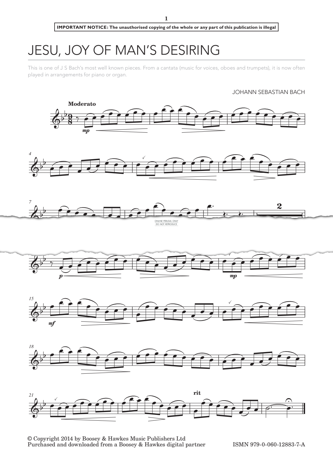 Produktgalerie: Seite 1 von 1 Jesu, Joy Of Man's Desiring, Johann Sebastian Bach, Klavier, Oboe