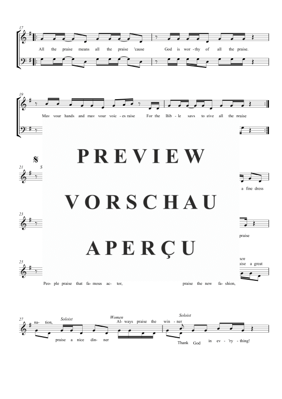 gallery: All the Praise, , Gemischter Chor SAB, Solo und Klavier