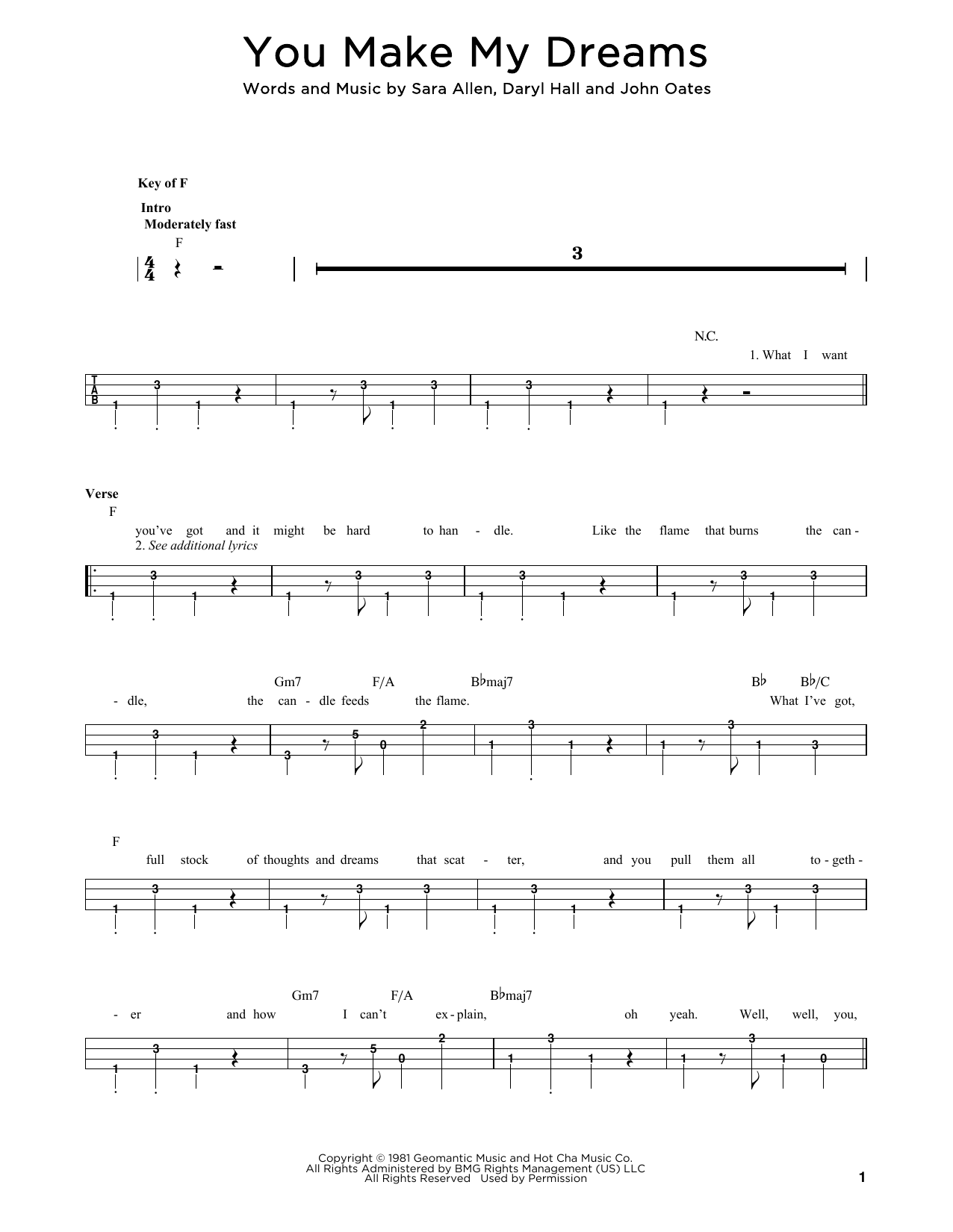 Produktgalerie: Seite 1 von 1 You Make My Dreams, Daryl Hall & John Oates, E-Bass, Gitarre