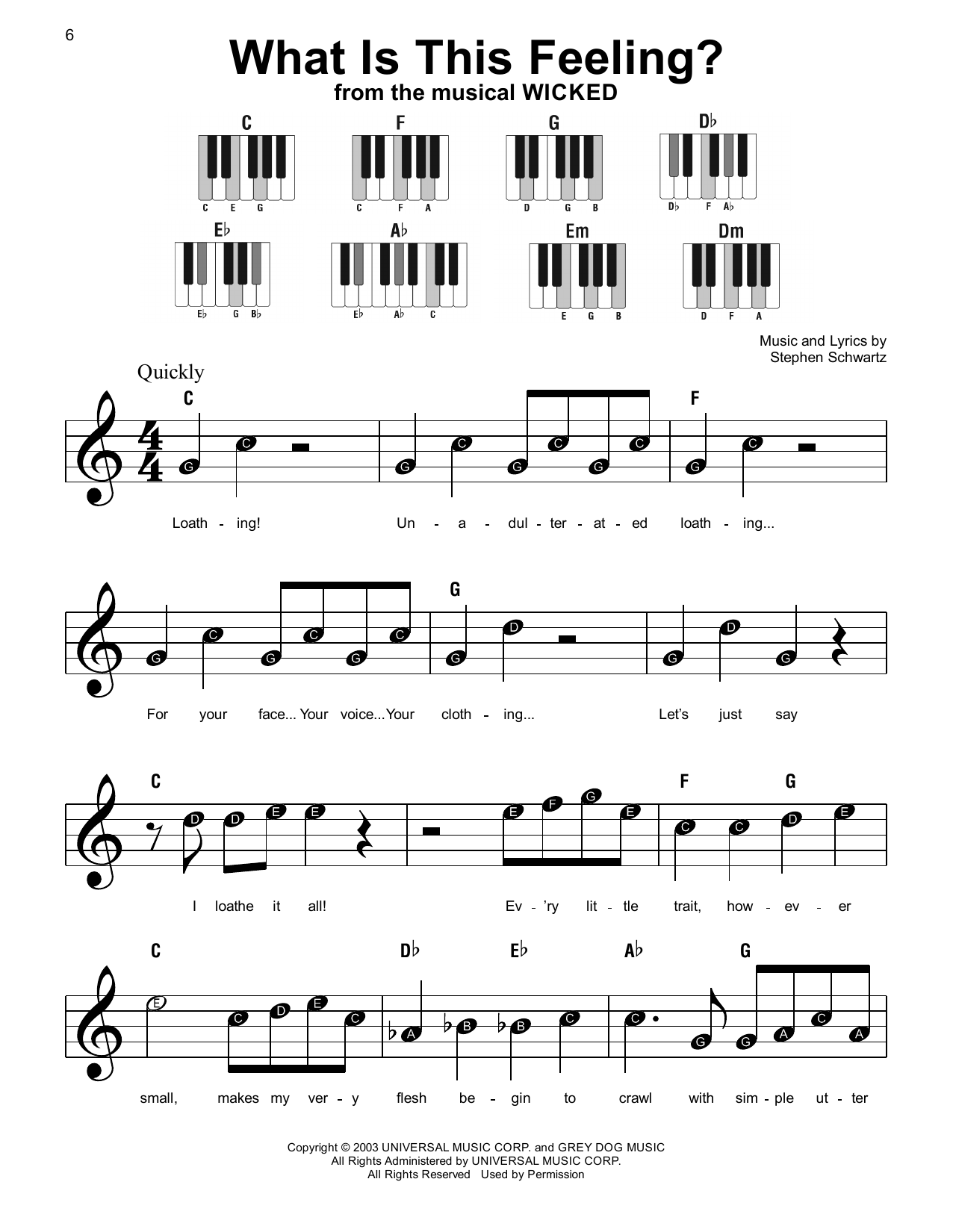 Produktgalerie: Seite 1 von 1 What Is This Feeling? (from Wicked), Stephen Schwartz, Klavier