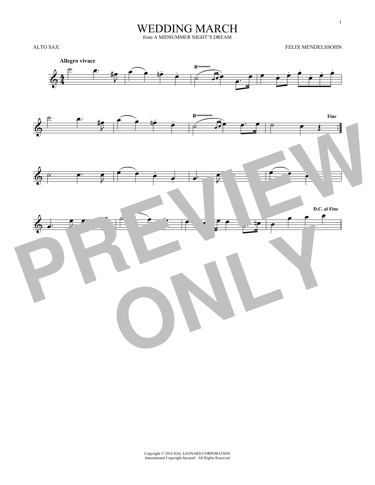Product gallery: Page 1 of 1 Wedding March, Felix Mendelssohn