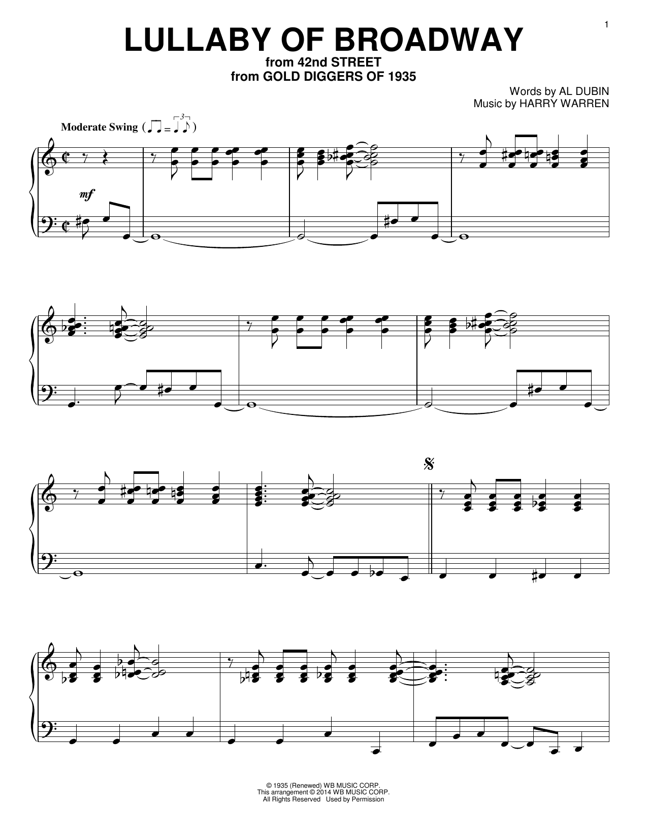Product gallery: Page 1 of 1 Lullaby Of Broadway, Harry Warren