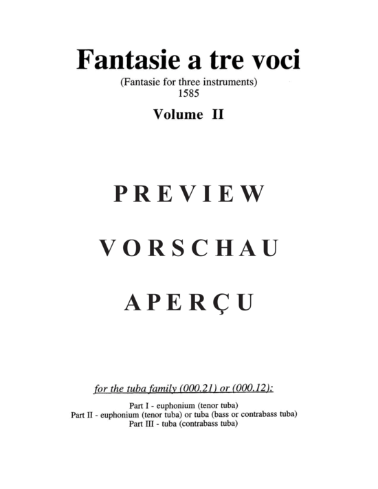 Produktgalerie: Seite 3 von 21 Fantasie a tre voci , , (fantasie for three instruments) Vol 2