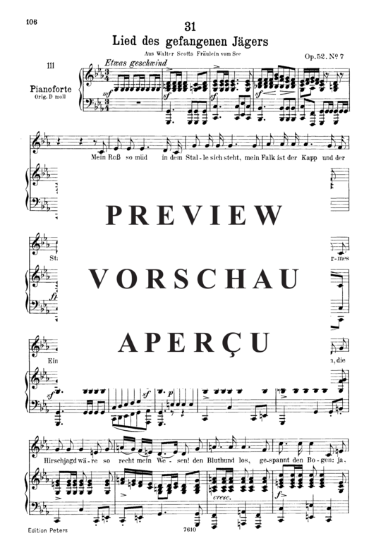 Product gallery: Page 2 of 5 Lied des gefangenen Jäger's D.843, , Low Voice and Piano