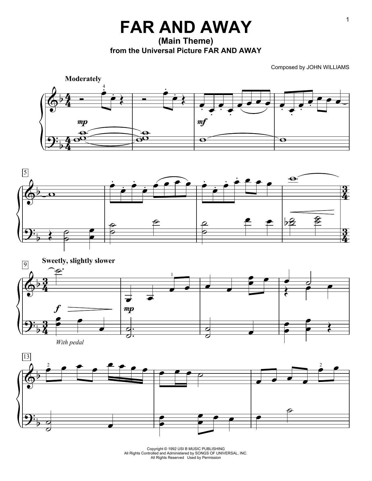 Product picture to:  Far And Away (Main Theme) - John Williams