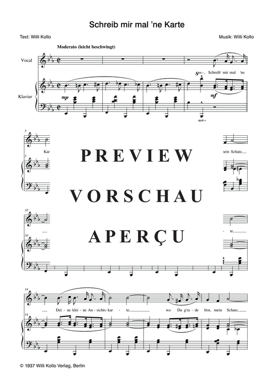 Produktgalerie: Seite 4 von 4 Schreib mir mal ne Karte, 	, Klavier und Gesang