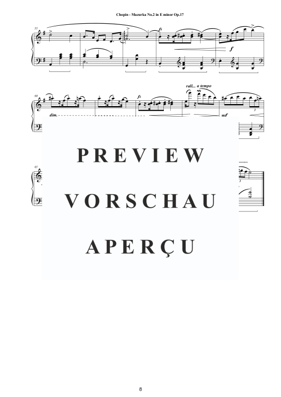 Produktgalerie: Seite 9 von 11 4 Mazurkas Op. 17 für Klavier - Vollständige Partituren, , Klavier Solo
