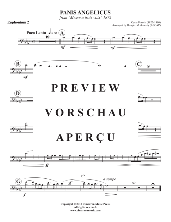 Product gallery: Page 12 of 13 Panis Angelicus , , (Trio for 2x euphonium + organ)