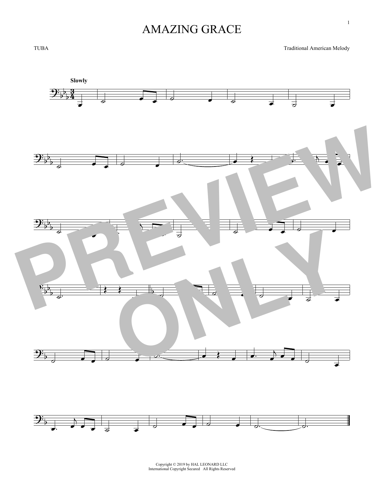 Product gallery: Page 1 of 1 Amazing Grace, Traditional American Melody
