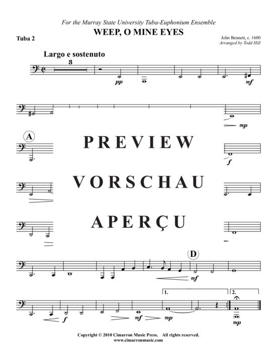 Product gallery: Page 8 of 8 Weep, O Mine Eyes , , (Tuba Quartet: 2x Baritone, 2xTuba)