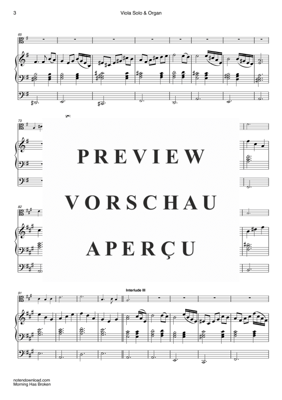 gallery: Morning Has Broken, Stevens, Cat, (Viola Solo und Orgel)