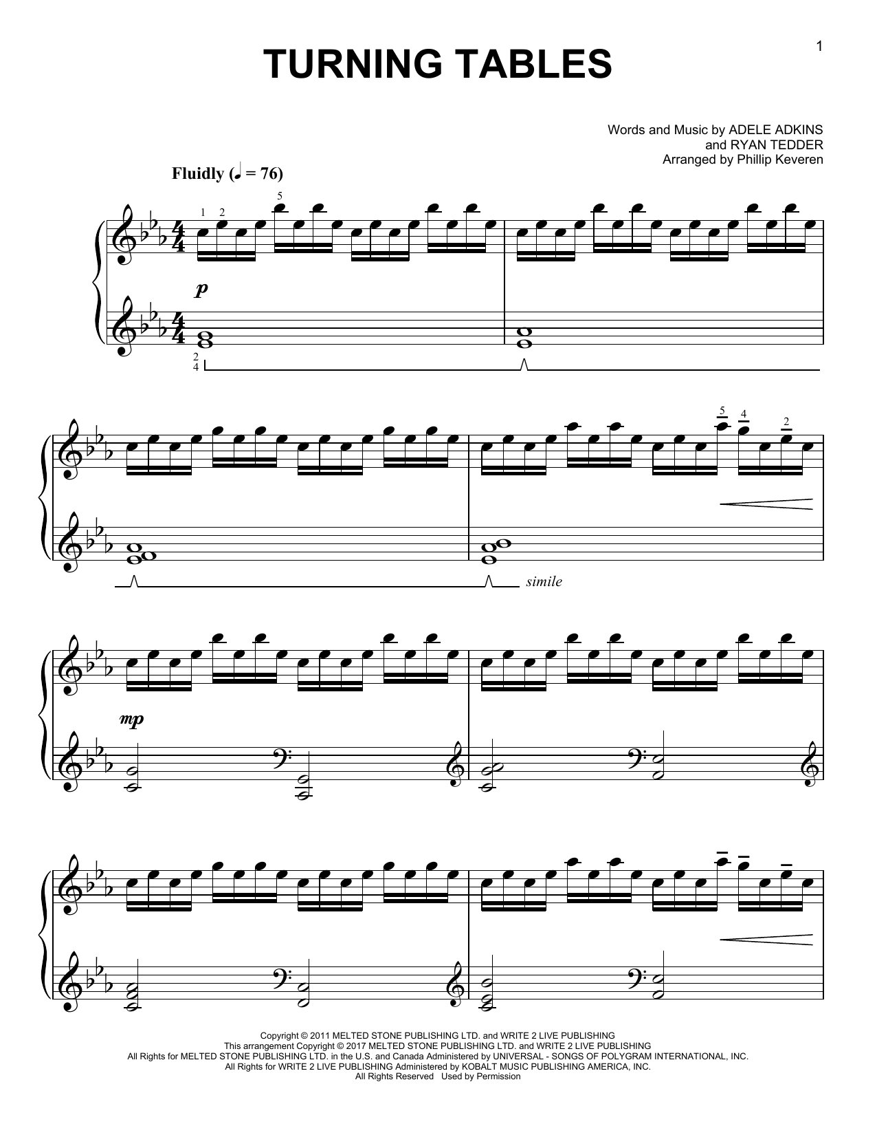 Produktbild zu: Turning Tables [Classical version] (arr. Phillip Keveren)