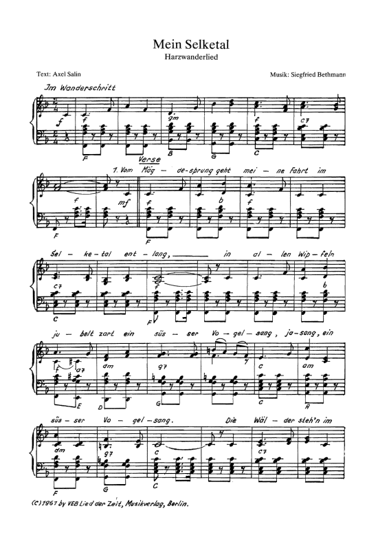 Product picture to: Mein Selketal Harzwanderlied