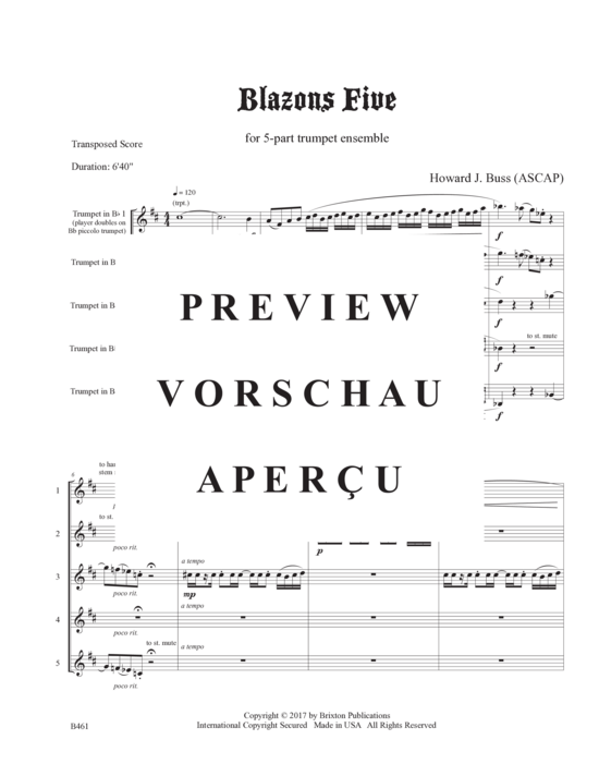Produktgalerie: Seite 4 von 21 Blazons Five , , (5-stimmiges Trompetenensemble)