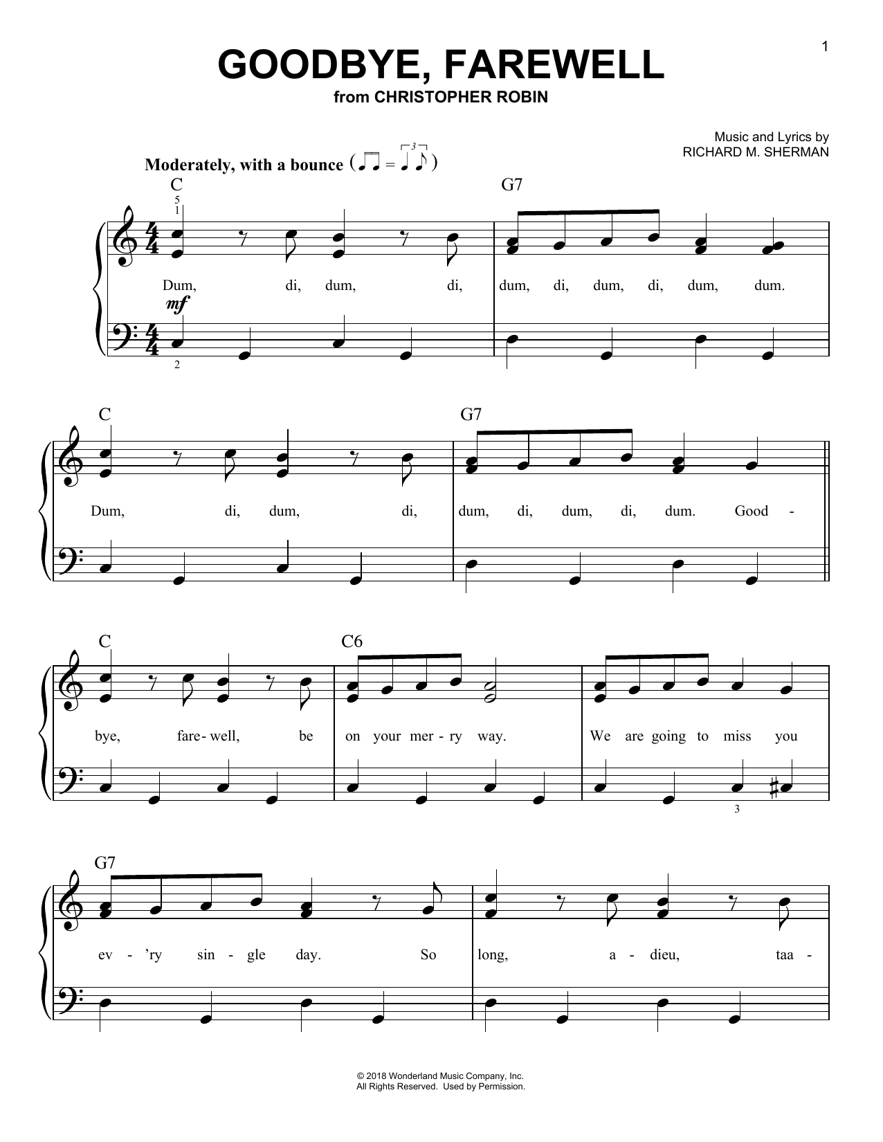 Produktbild zu: Goodbye, Farewell (from Christopher Robin)