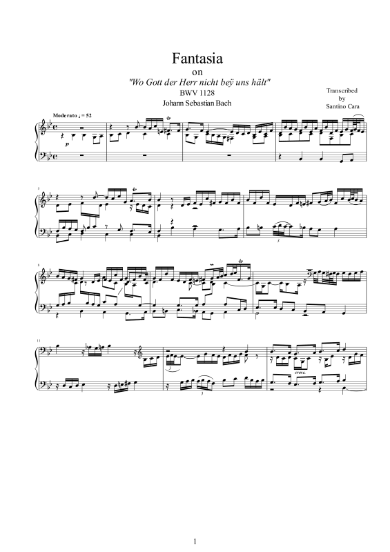 Product picture to: Fantasia BWV 1128Johann Sebastian Bach