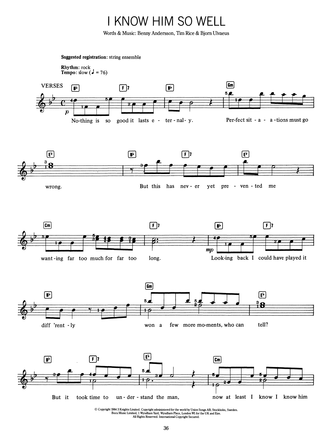 Produktgalerie: Seite 1 von 1 I Know Him So Well (from Chess), Benny Andersson, Melodieinstrument