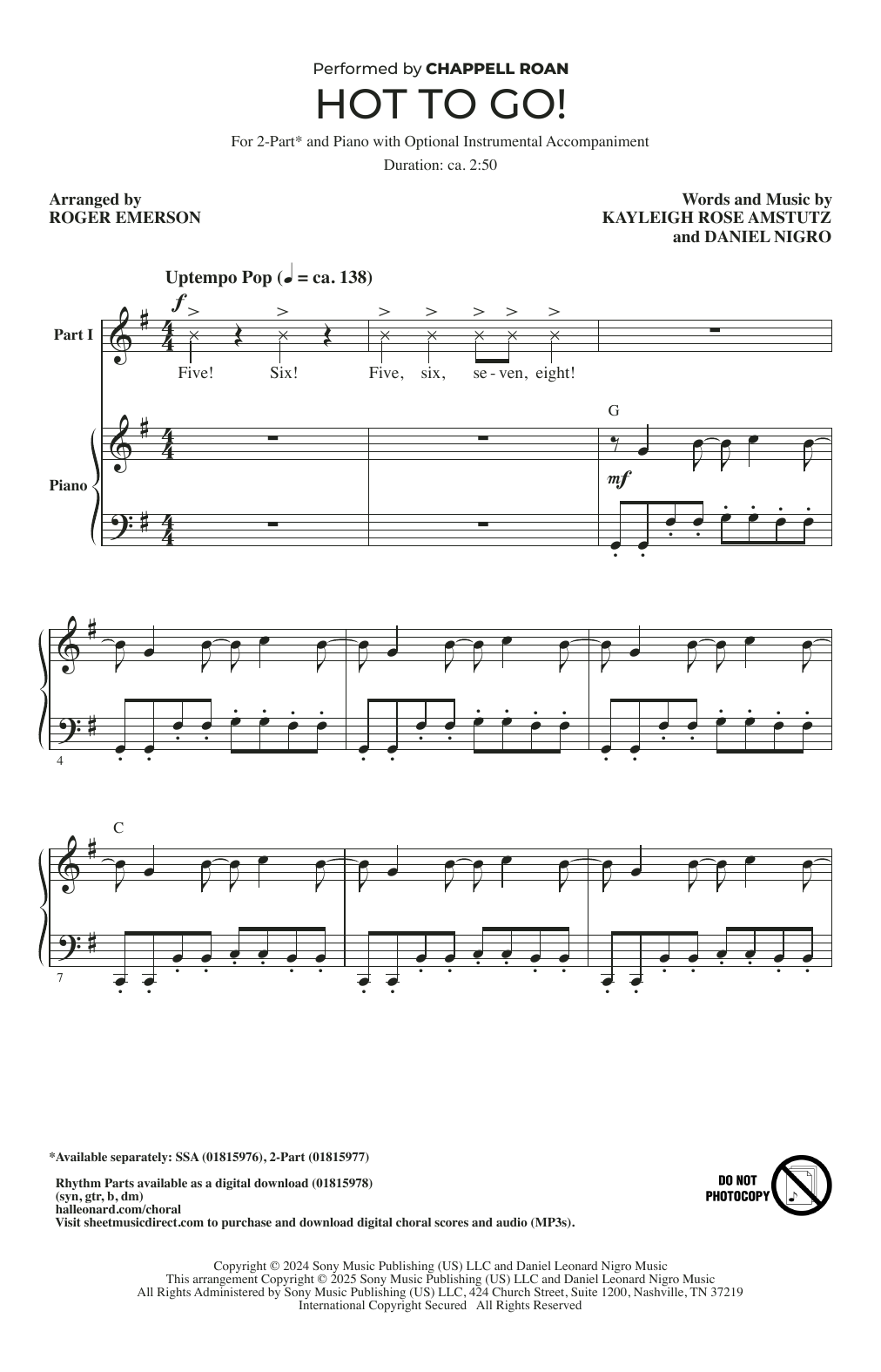 Produktbild zu: HOT TO GO! (arr. Roger Emerson)
