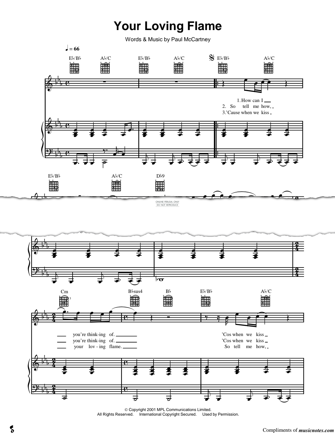 Produktgalerie: Seite 1 von 1 Your Loving Flame, Paul McCartney, Gesang, Gitarre, Klavier