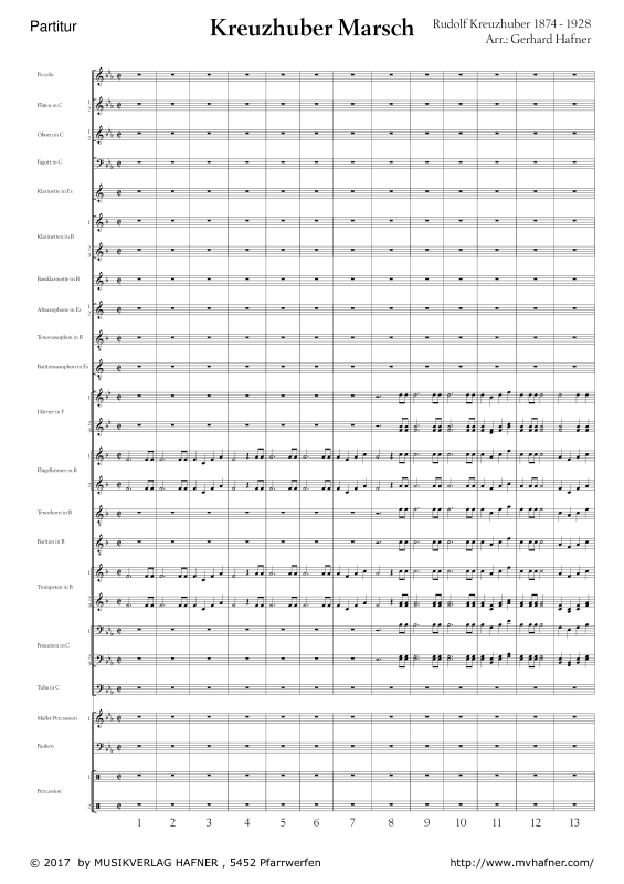 Product gallery: Page 1 of 11 Kreuzhuber Marsch, , (large wind orchestra)