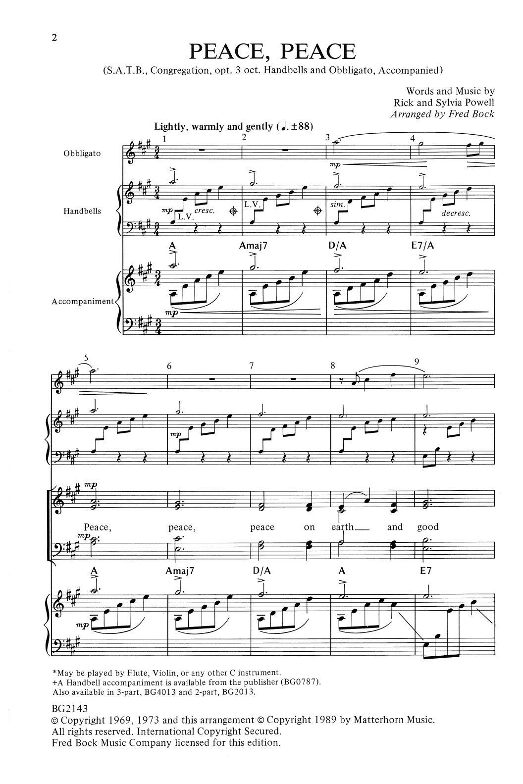 Produktbild zu: Peace, Peace (arr. Fred Bock)