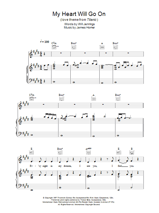 Product gallery: Page 1 of 1 My Heart Will Go On (Love Theme from Titanic), Celine Dion