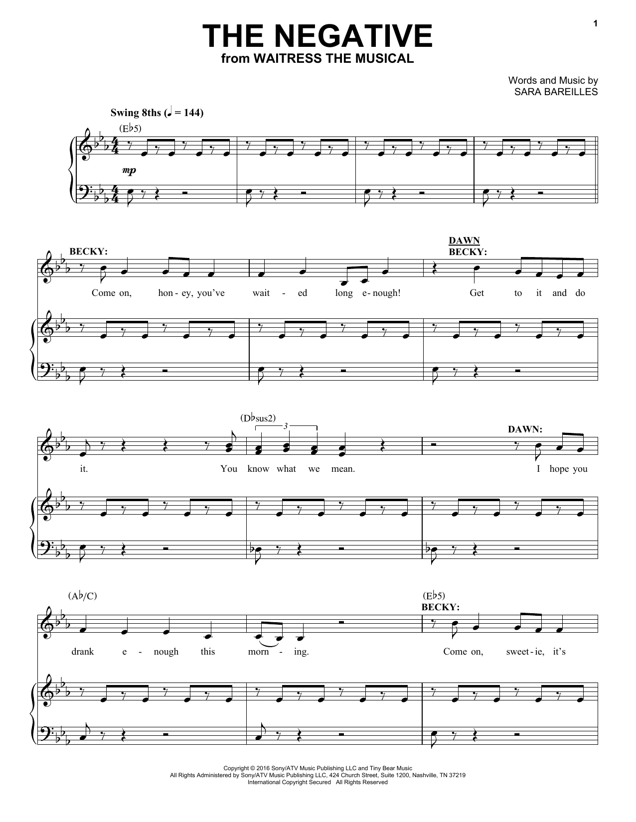 Produktbild zu: The Negative (from Waitress the Musical)