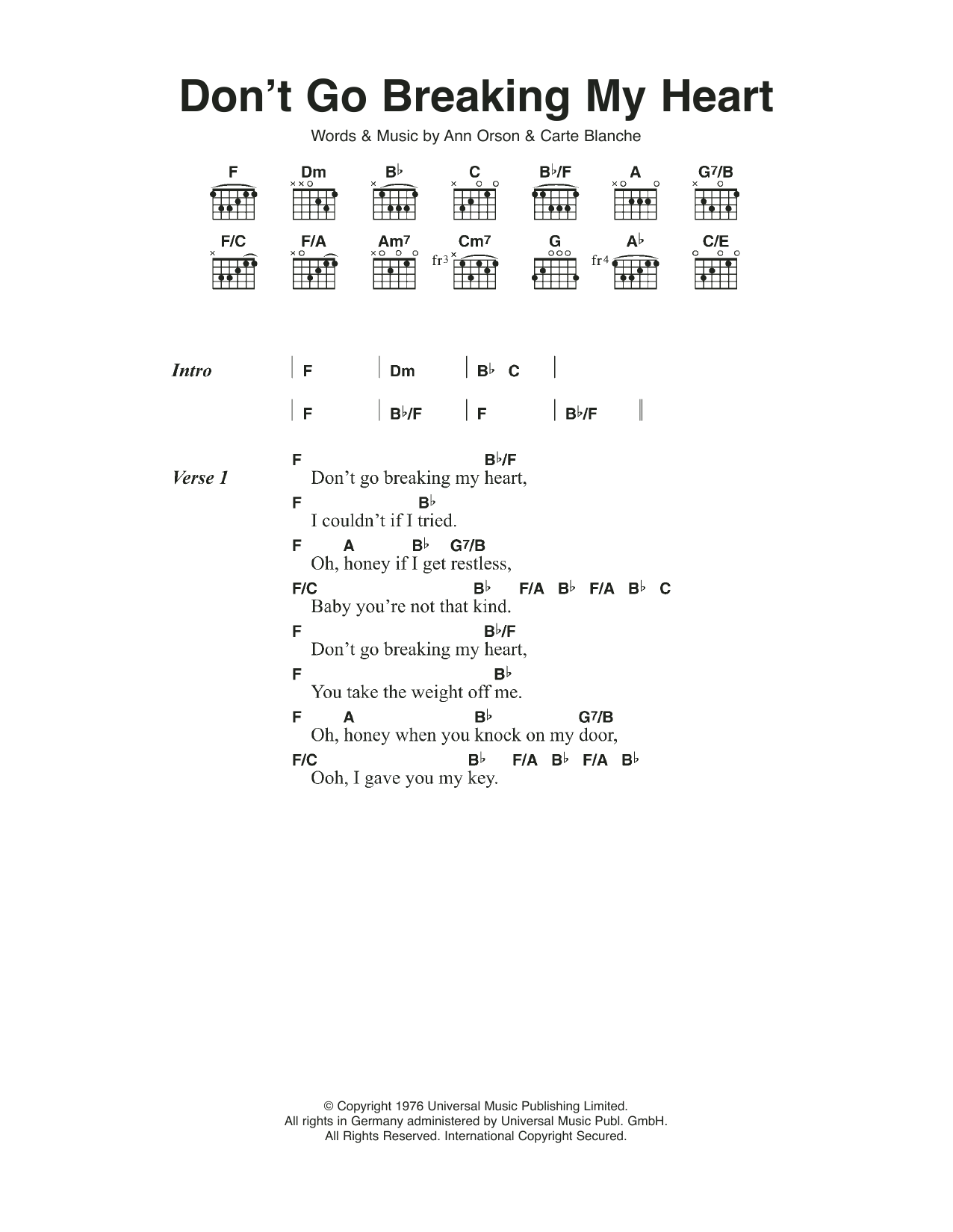 Produktbild zu: Don't Go Breaking My Heart