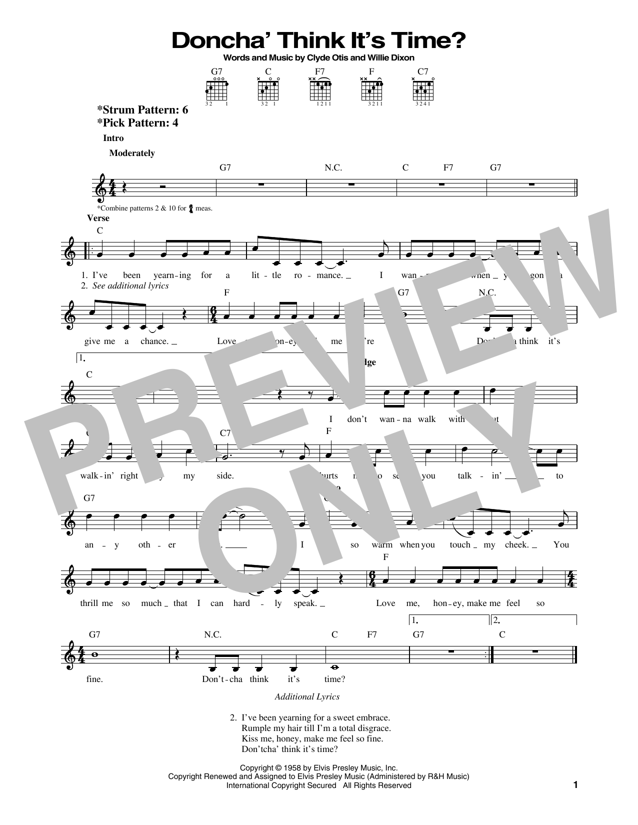 Produktgalerie: Seite 1 von 1 Doncha' Think It's Time?, Elvis Presley, Gitarre