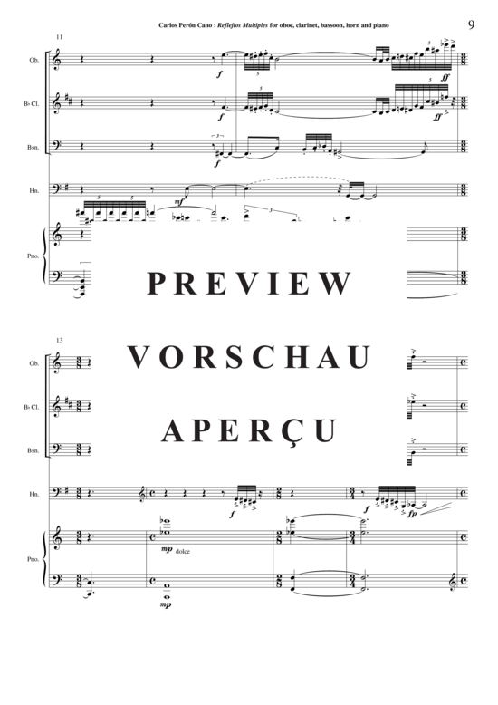 Produktgalerie: Seite 10 von 21 Refejos Multiples , , (Oboe, Klarinette, Fagott, Horn + Klavier)