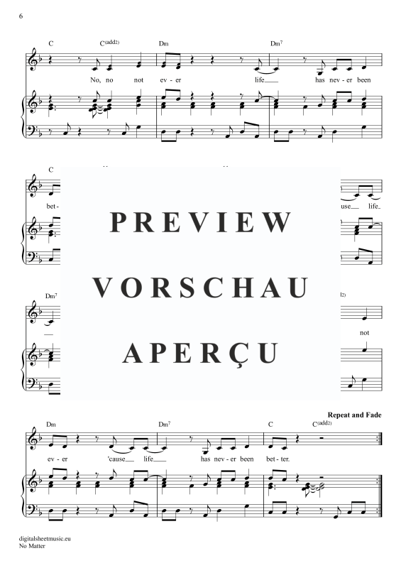 Produktgalerie: Seite 7 von 7 No Matter, Radics, Jack, Klavier, Gesang & Akkorde