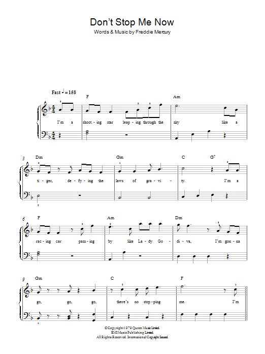 Produktgalerie: Seite 1 von 1 Don't Stop Me Now, Queen, Klavier