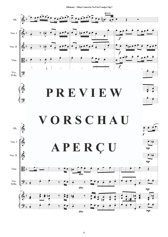 Product gallery: Page 5 of 11 Concerto No.9 in F-Dur Op.7, , Solo Oboe, String Ensemble, and Harpsichord (B.C.)