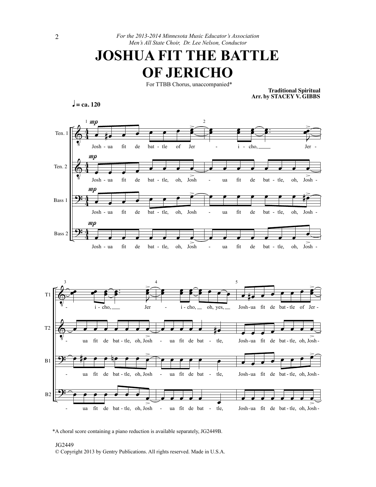 Product picture to: Joshua Fit The Battle Of Jericho (arr. Stacey V. Gibbs)