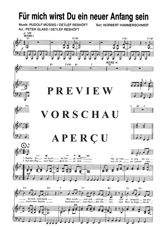 Produktgalerie: Seite 4 von 4 Für mich wirst Du ein neuer Anfang sein, Gildo, 	Rex, Klavier und Gesang