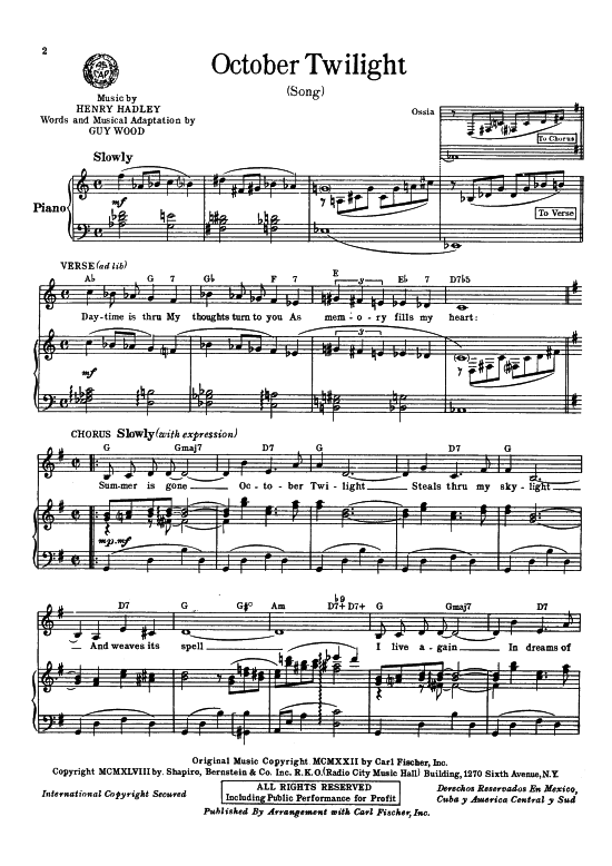 Produktbild zu: October Twilight Popular Standard