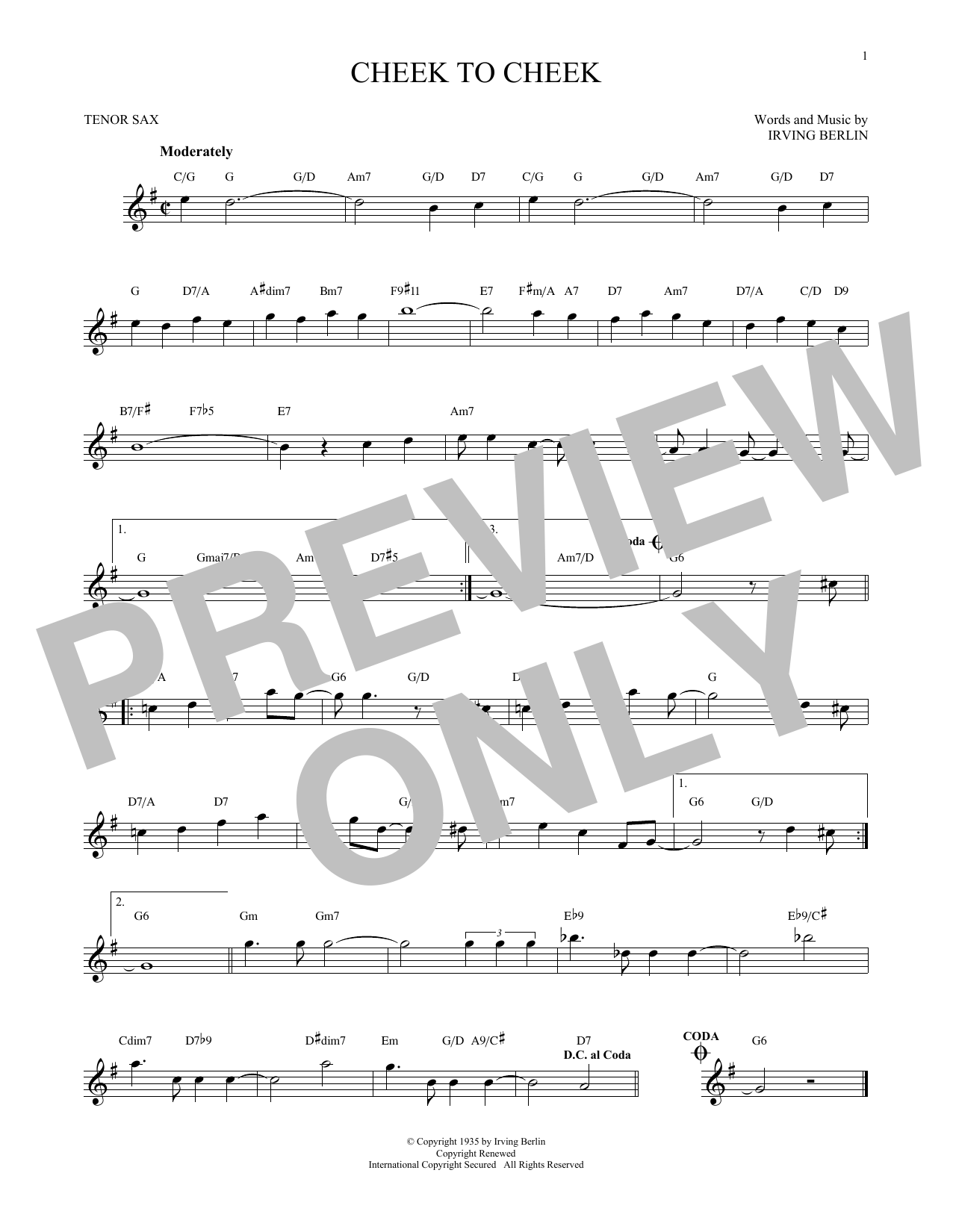 Product gallery: Page 1 of 1 Cheek To Cheek, Irving Berlin