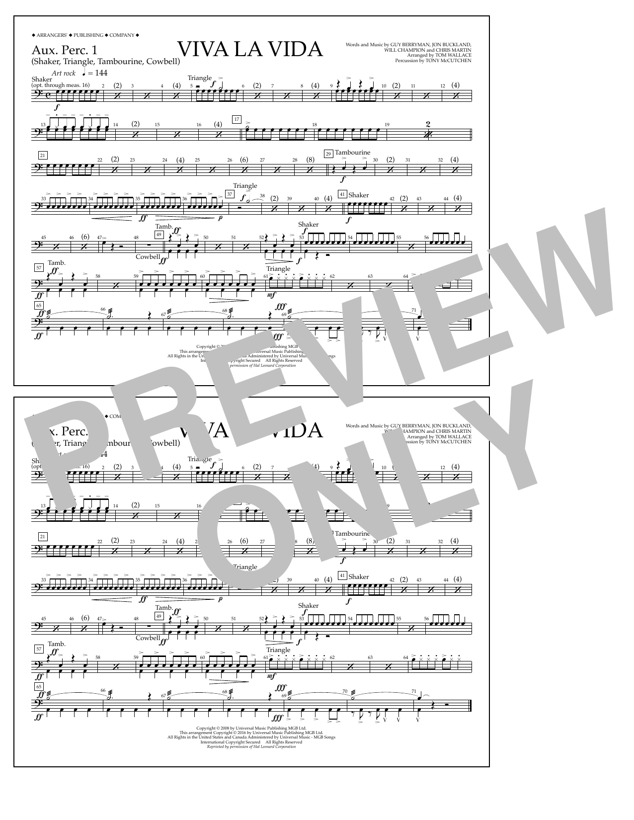Produktbild zu: Viva La Vida - Aux. Perc. 1